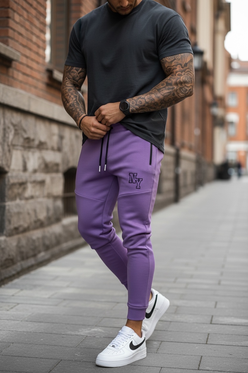 Pantaloni Trening Mov Conici - Confort Urban - imagine 2