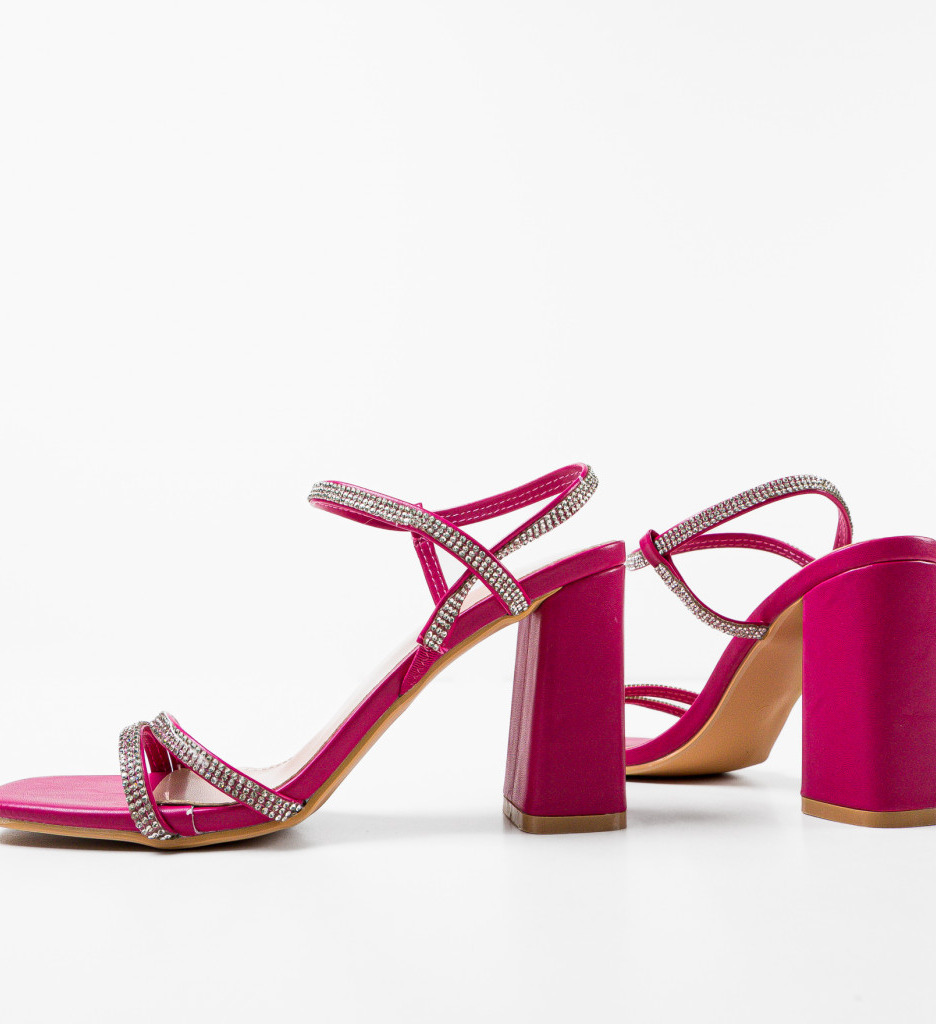 Sandale cu Toc Estrada Fuchsia - Eleganță Asigurată - imagine 5
