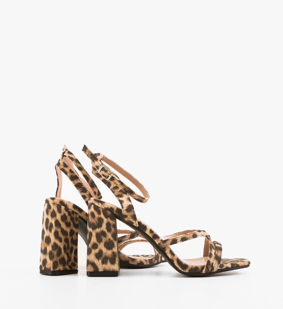 Sandale cu Toc Franklin Animal Print | Eleganță Urbană - imagine 4