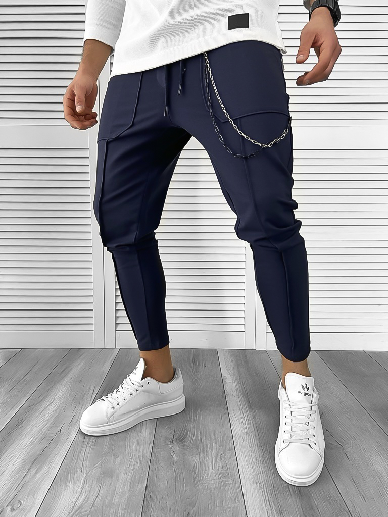 Pantaloni Trening Conici Bleumarin - Confort & Stil