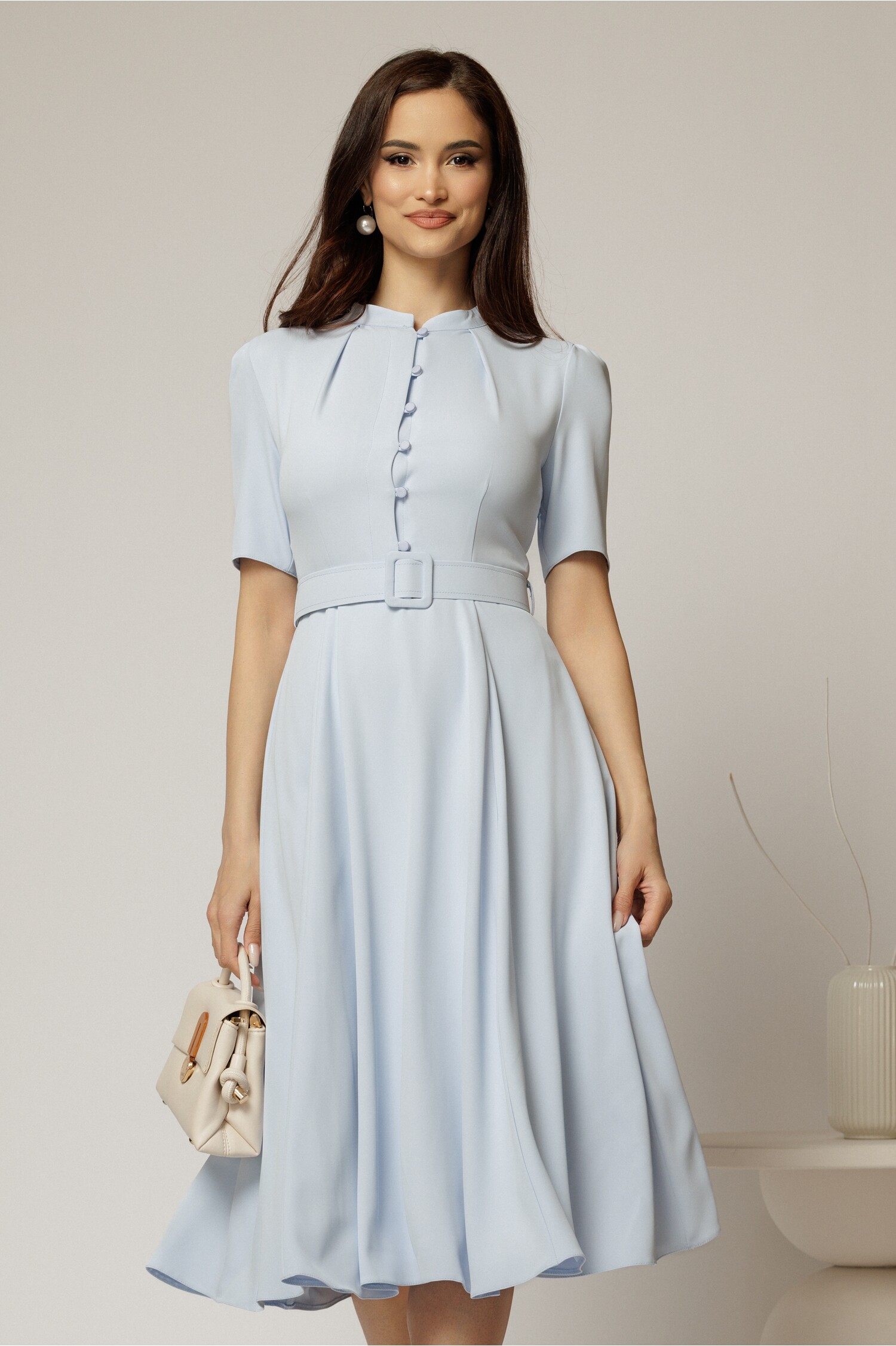Rochie DY Fashion Midi Bleu Clos, Cureaua Detasabila