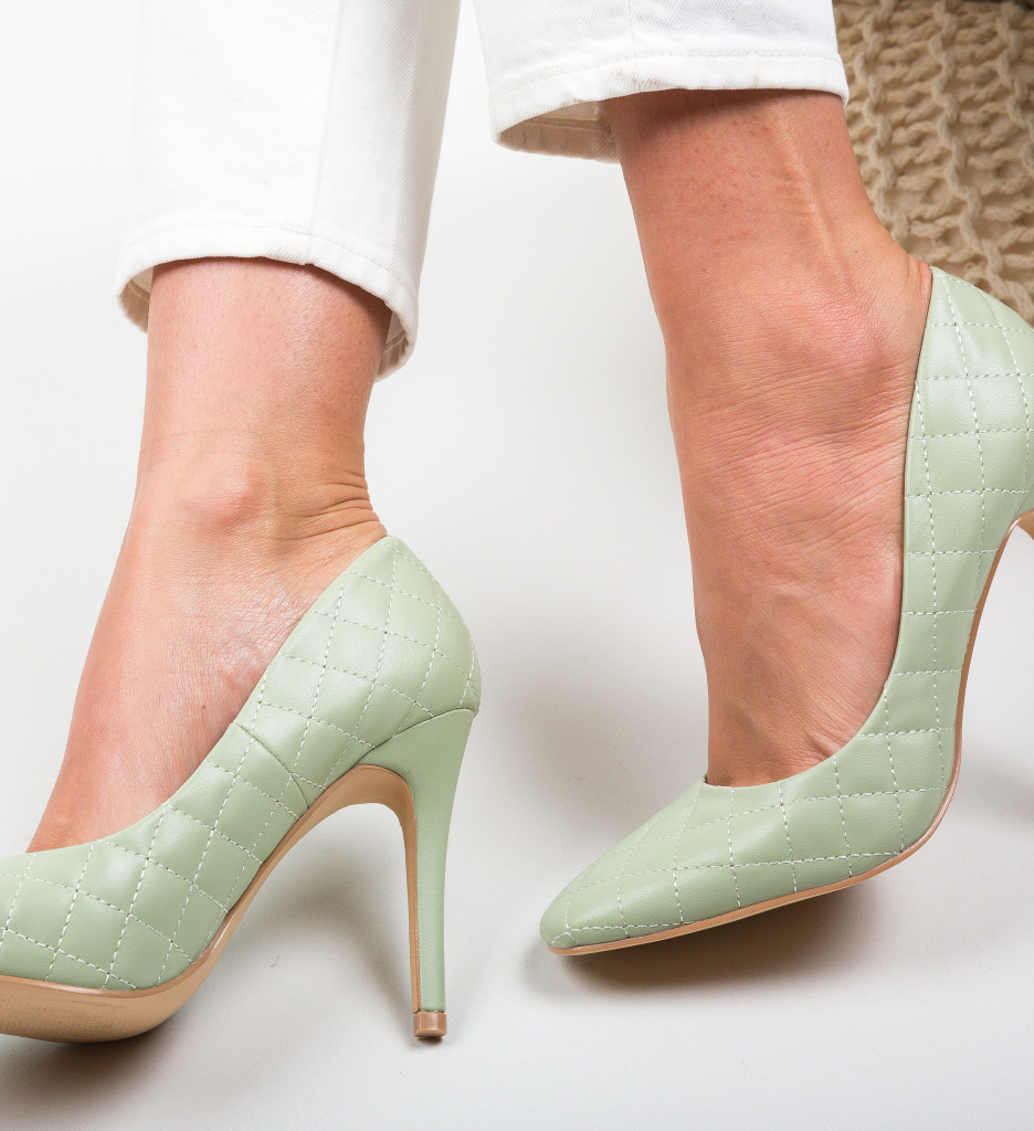 Pantofi Moba Turcoaz cu Toc Eleganți - imagine 3