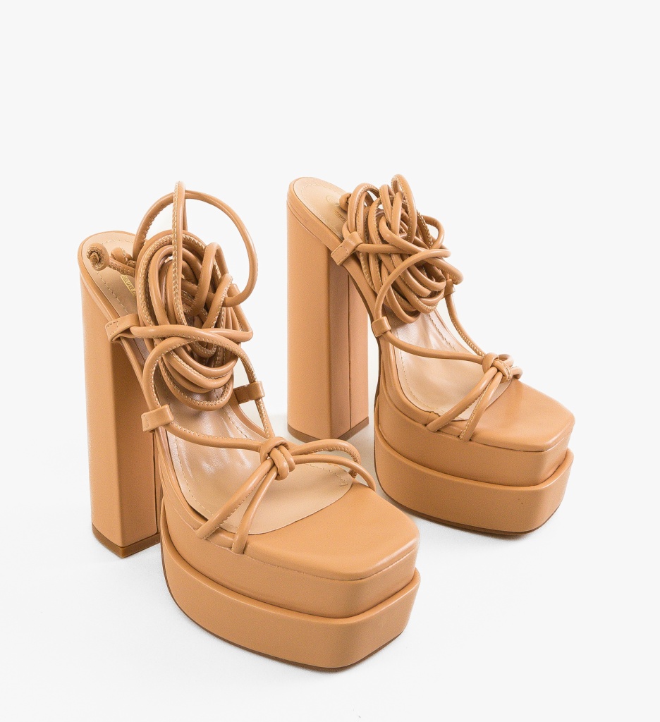 Sandale Commas Bej Elegante cu Toc - imagine 6