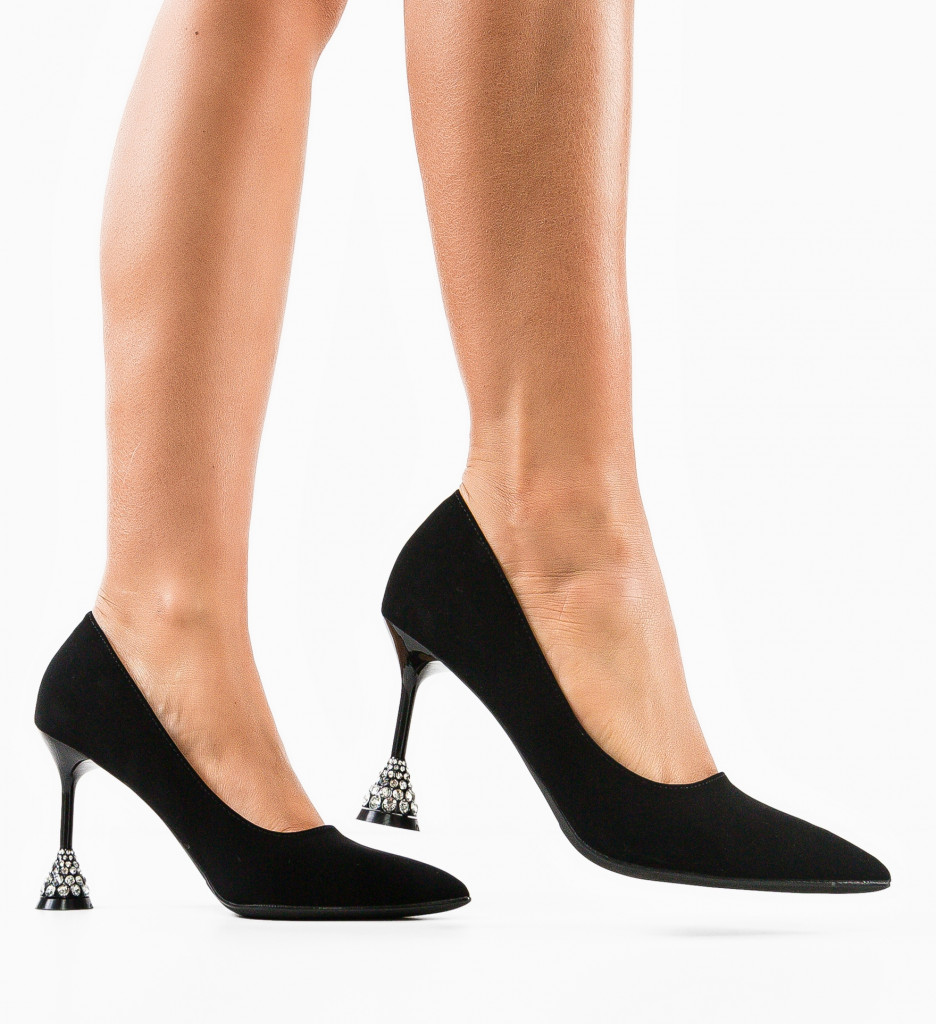 Pantofi dama Havarah Negri cu toc elegant - imagine 2