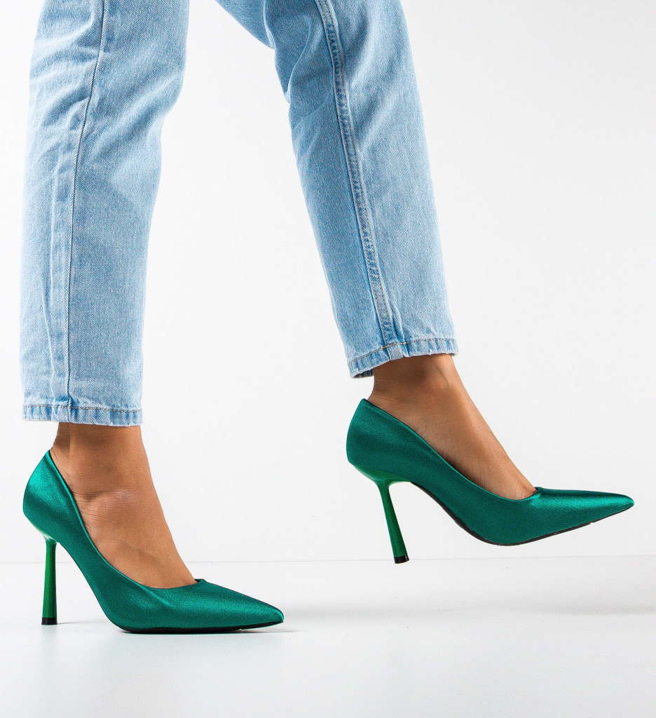 Pantofi cu Toc Emmett Verzi | Eleganță - imagine 3