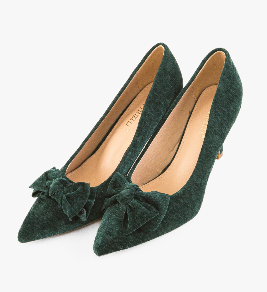 Pantofi Vynel Verzi cu Toc Elegant - imagine 6