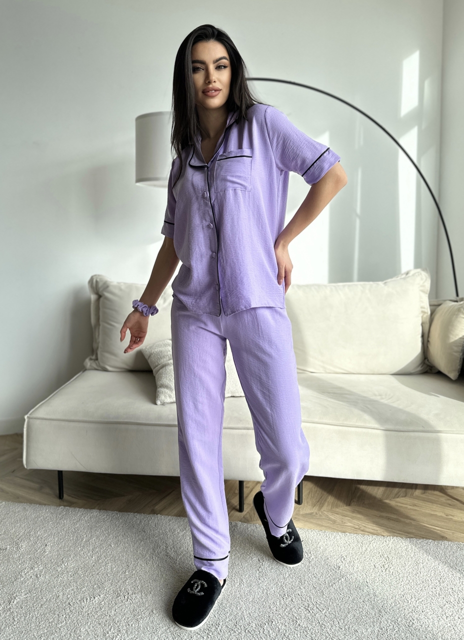 Set Pijama Dama Delis, 2 Piese, Lila - imagine 4