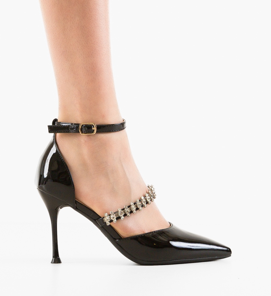 Pantofi Rhys Negri Eleganți cu Toc - imagine 6