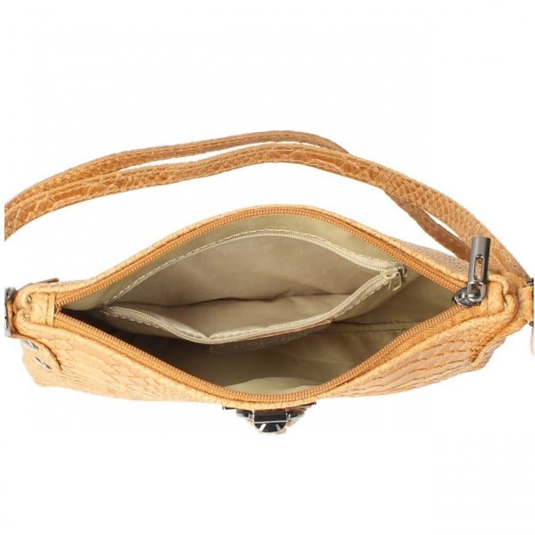 Geanta Dama Delis Piele Naturala, Culoare Cognac - imagine 2