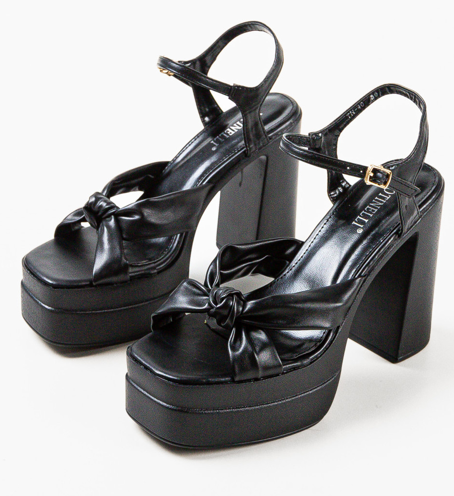 Sandale cu toc Finch Negre | Eleganță și Stil - imagine 7