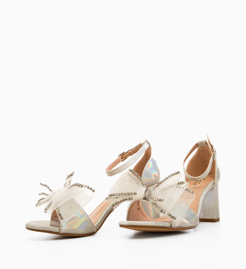 Sandale cu Toc Dyala Argintii | Eleganță Asigurată - imagine 7