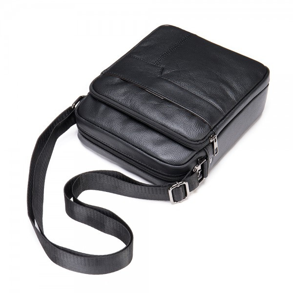 Geanta barbati Pfy Luis GT1320 din piele naturala, negru - imagine 2