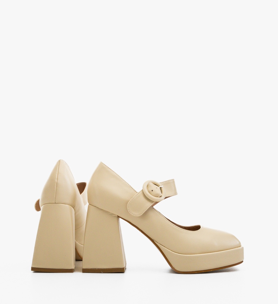 Pantofi Trinity Bej cu Toc Eleganți - imagine 6