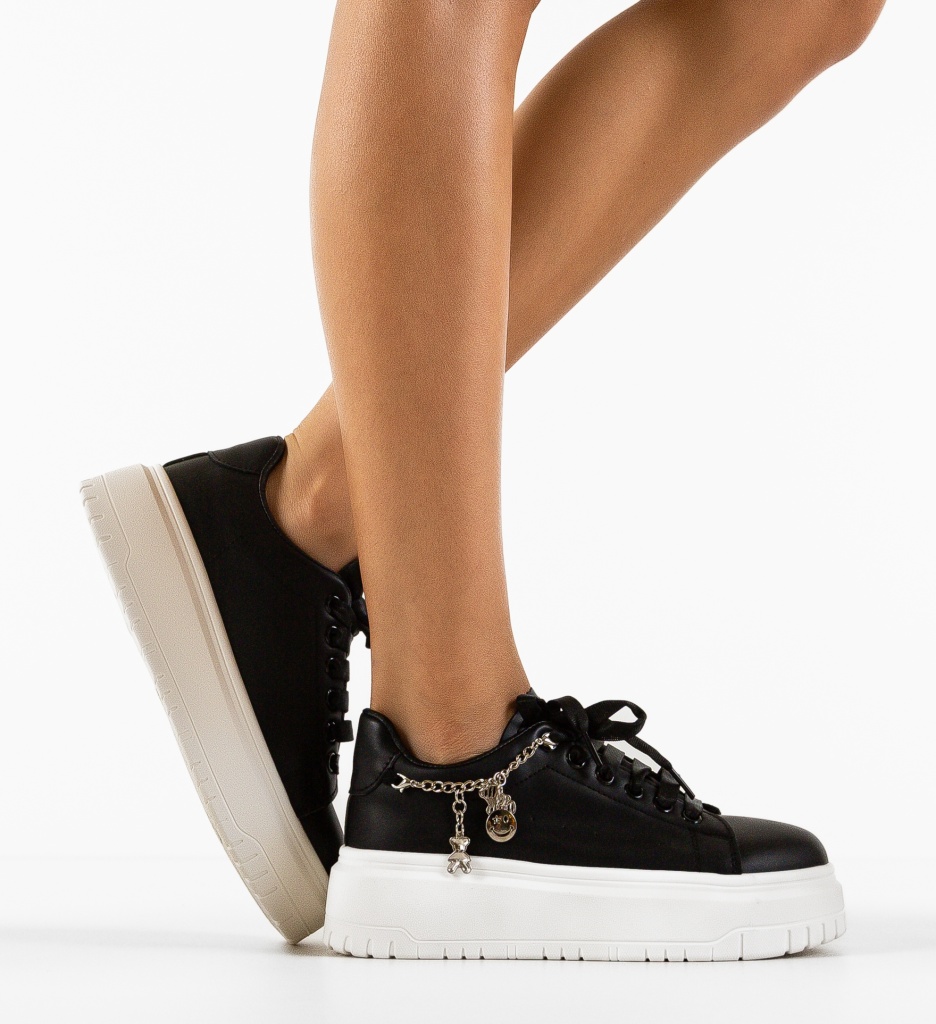 Sneakers Dama Vergast Negri - Confort și Stil - imagine 3