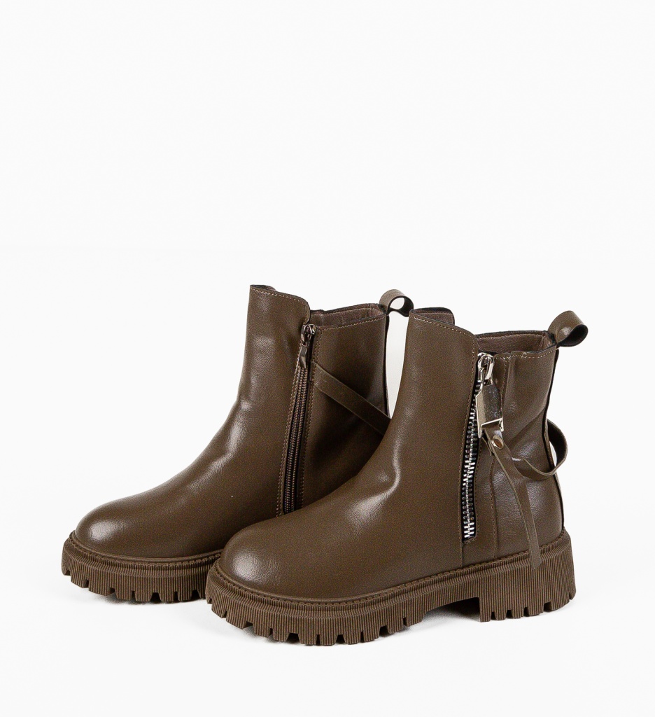 Ghete Dama Kalyner Khaki - Comode si Chic - imagine 7