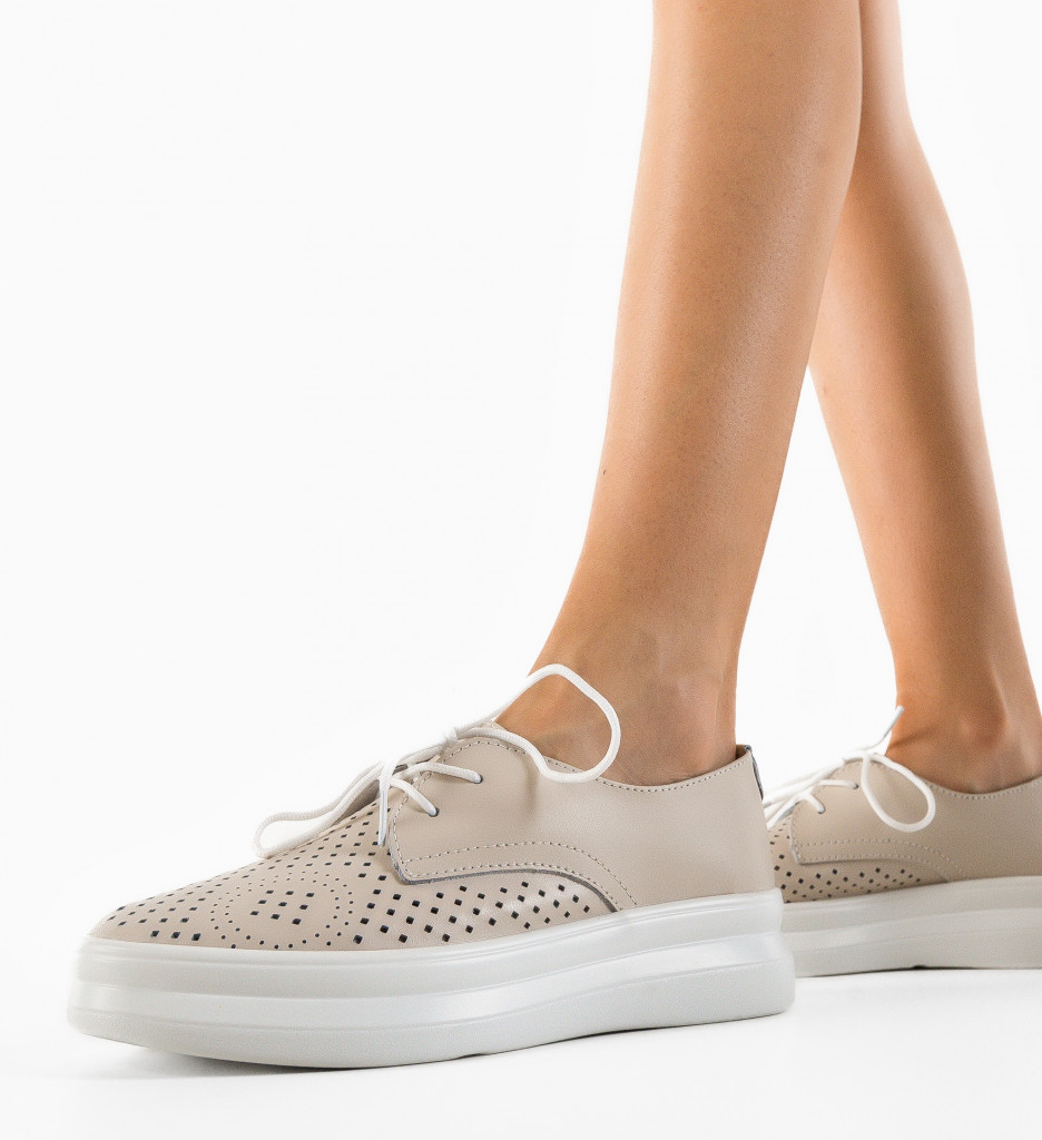 Pantofi Casual Dama Bej - Confort si Stil