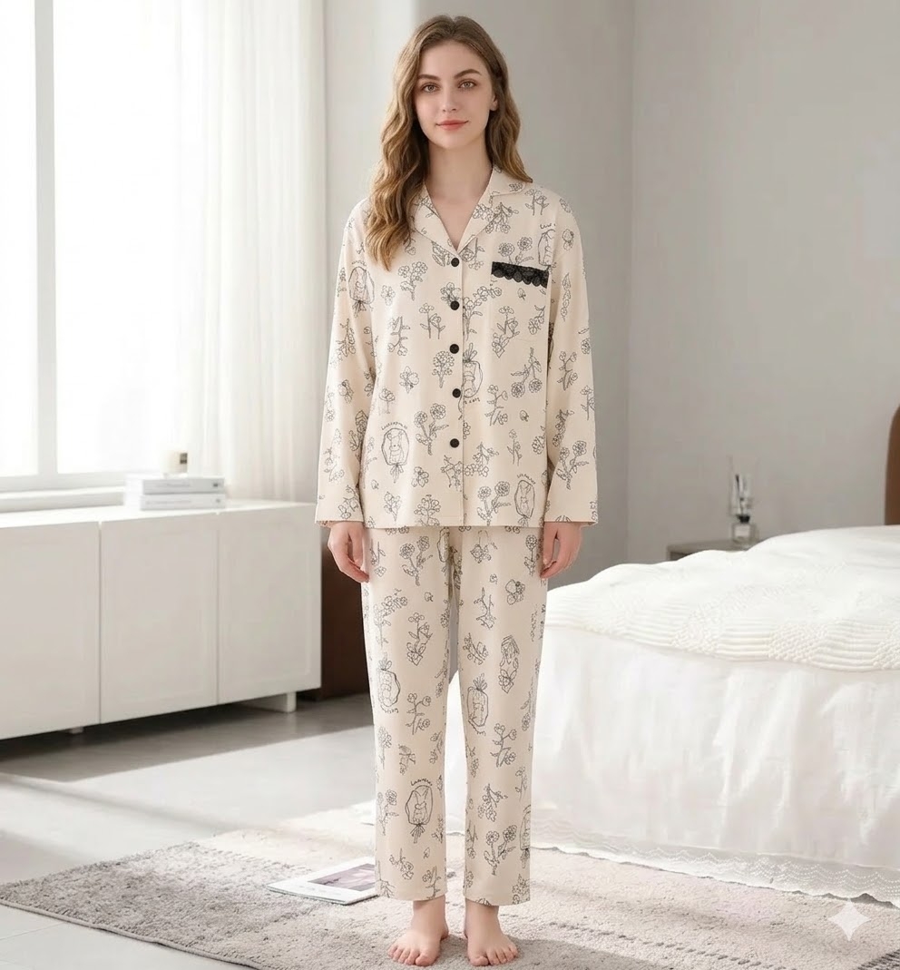 Pijama Dama Delis Warm Love 100% Bumbac - imagine 2