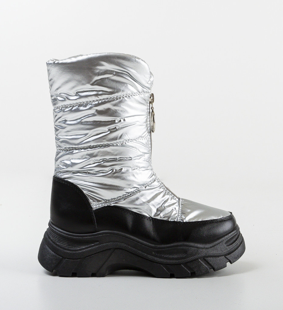 Ghete Dama Argintii Elegante de Ocazie - imagine 4