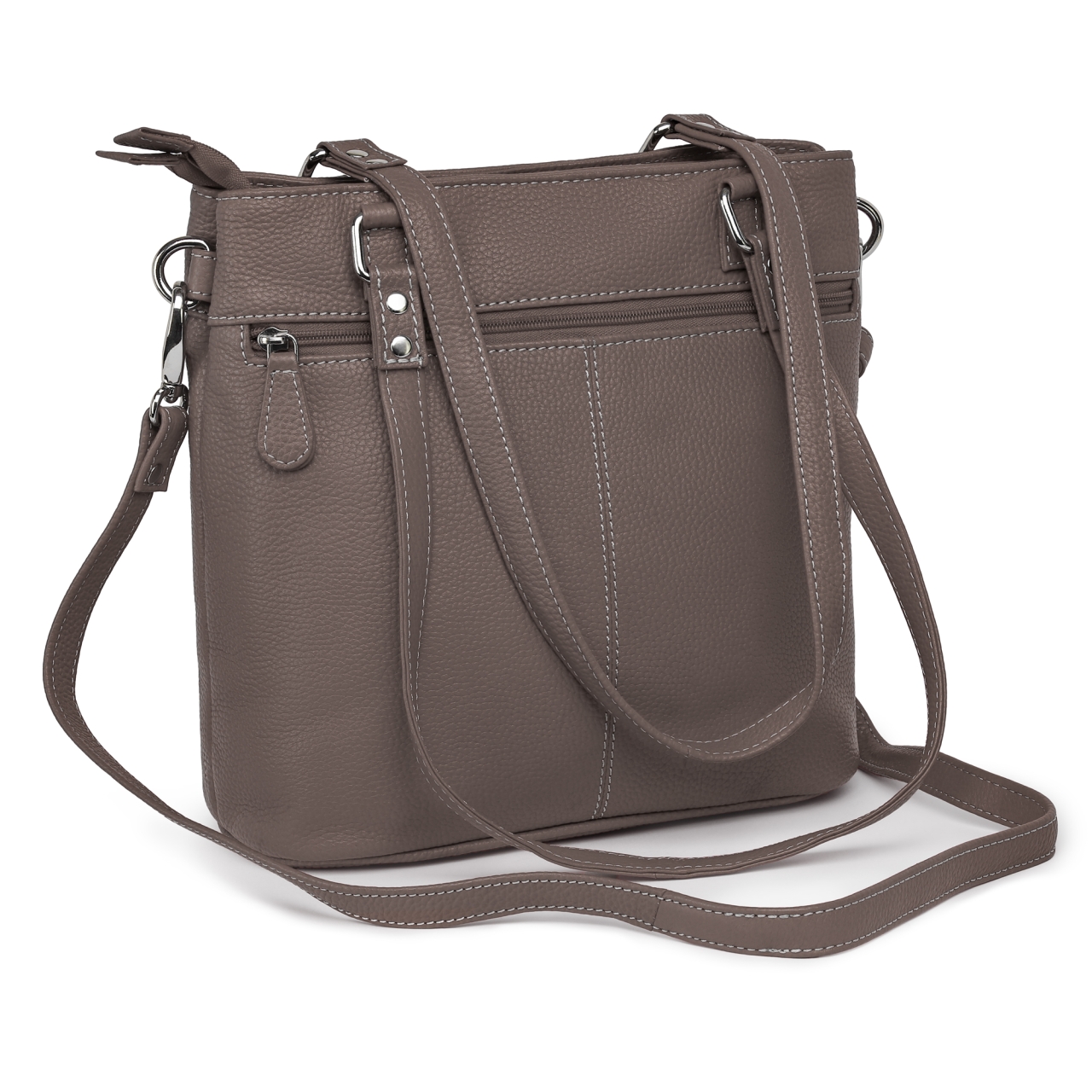 Geanta Anne GT3856 Piele Naturala Dark Taupe - imagine 3
