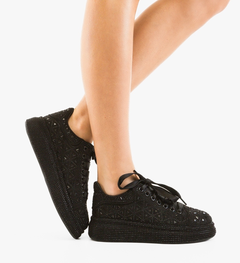 Sneakers Dama Renne Negri | Confort și Stil Sport - imagine 2