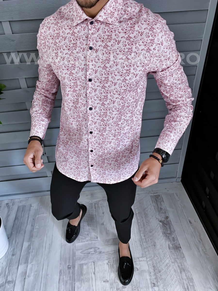 Cămăși Bărbați Slim Fit cu Imprimeu Elegante