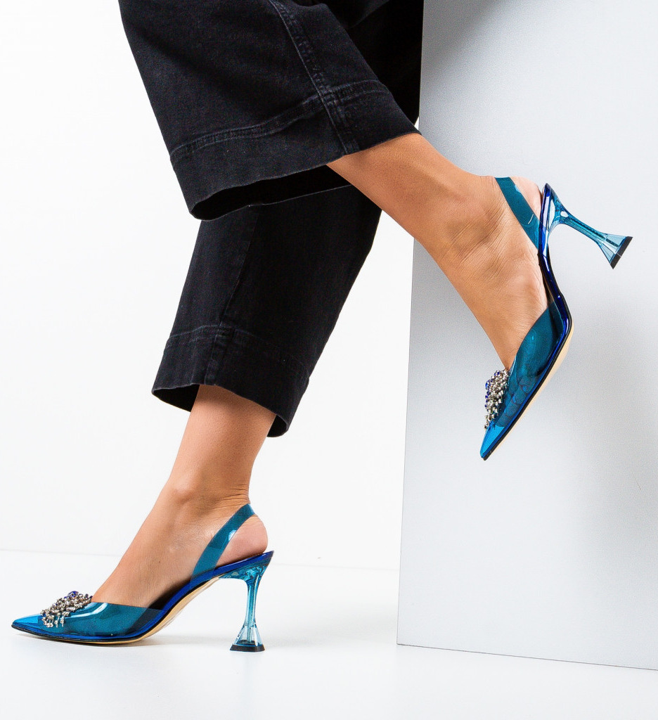 Pantofi Zanag Albastri Eleganți - imagine 3