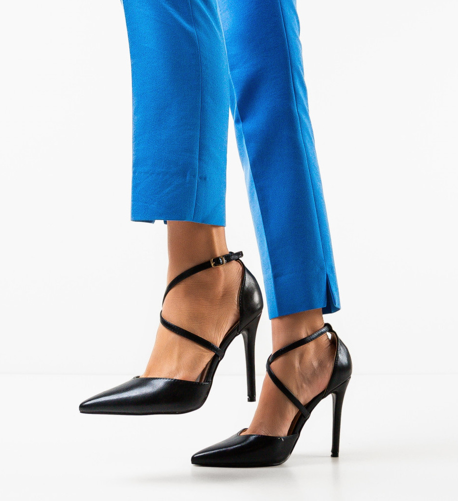 Pantofi cu toc Arpat negri eleganți și confortabili - imagine 11