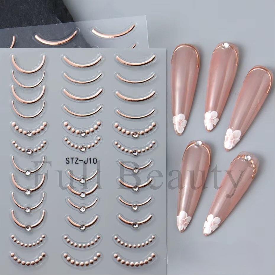 Abtibilduri 3D Marquise Rose Gold | Nail Art Rapid