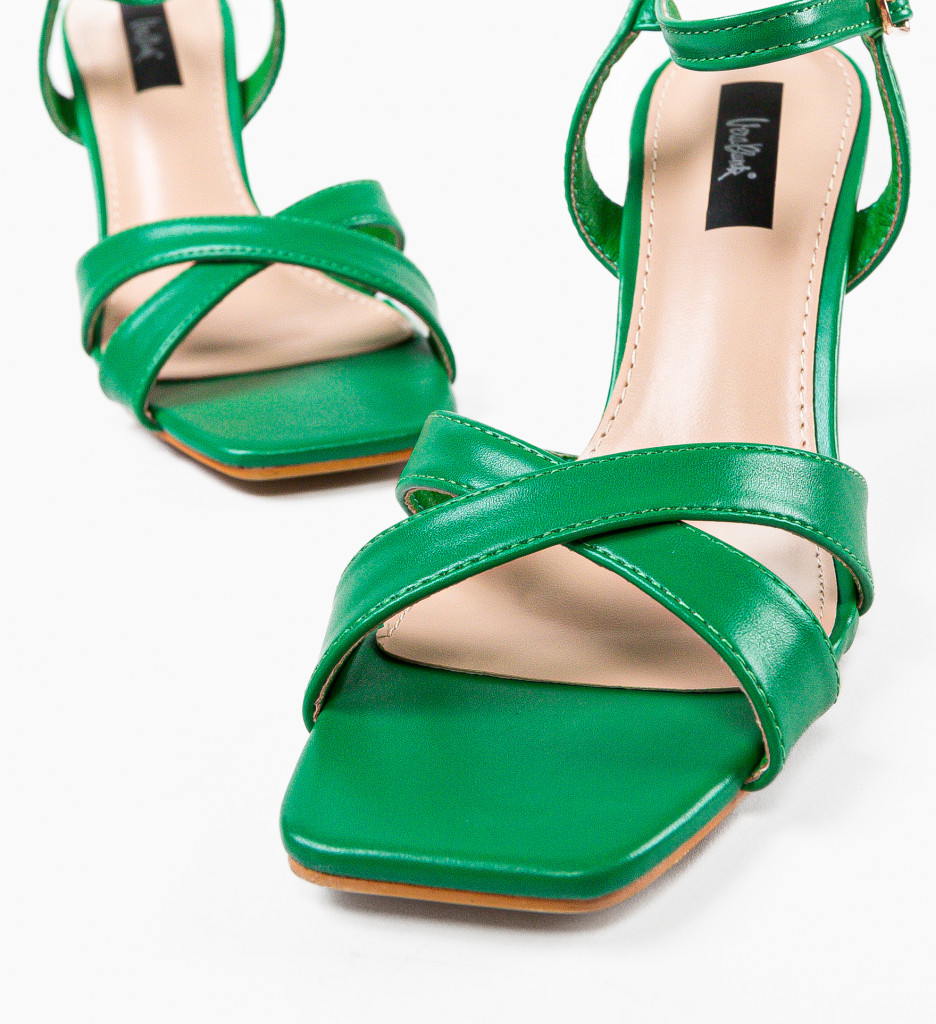 Sandale Pendo Verzi cu Toc Elegante - imagine 6