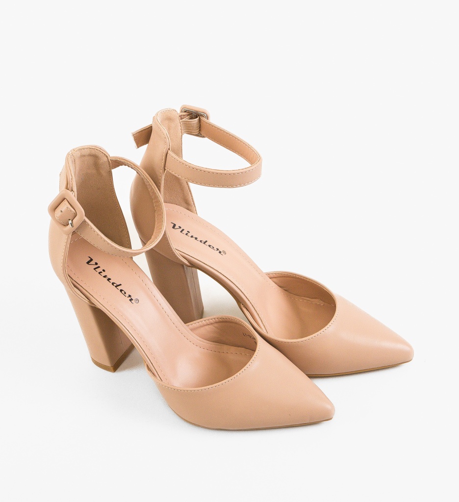 Pantofi cu Toc Anjali Bej | Stil & Eleganță - imagine 5
