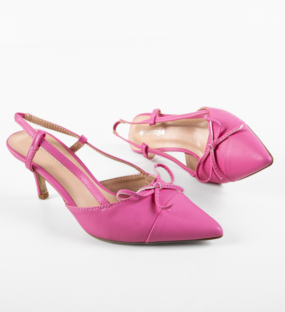 Pantofi dama Demin Roz eleganți - Stil unic - imagine 10