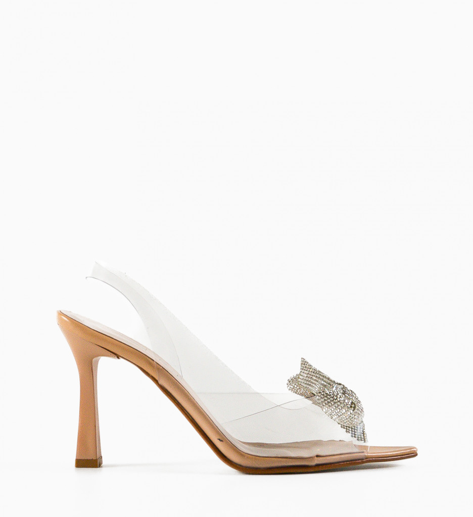 Sandale Janle Bej cu toc elegant - imagine 5