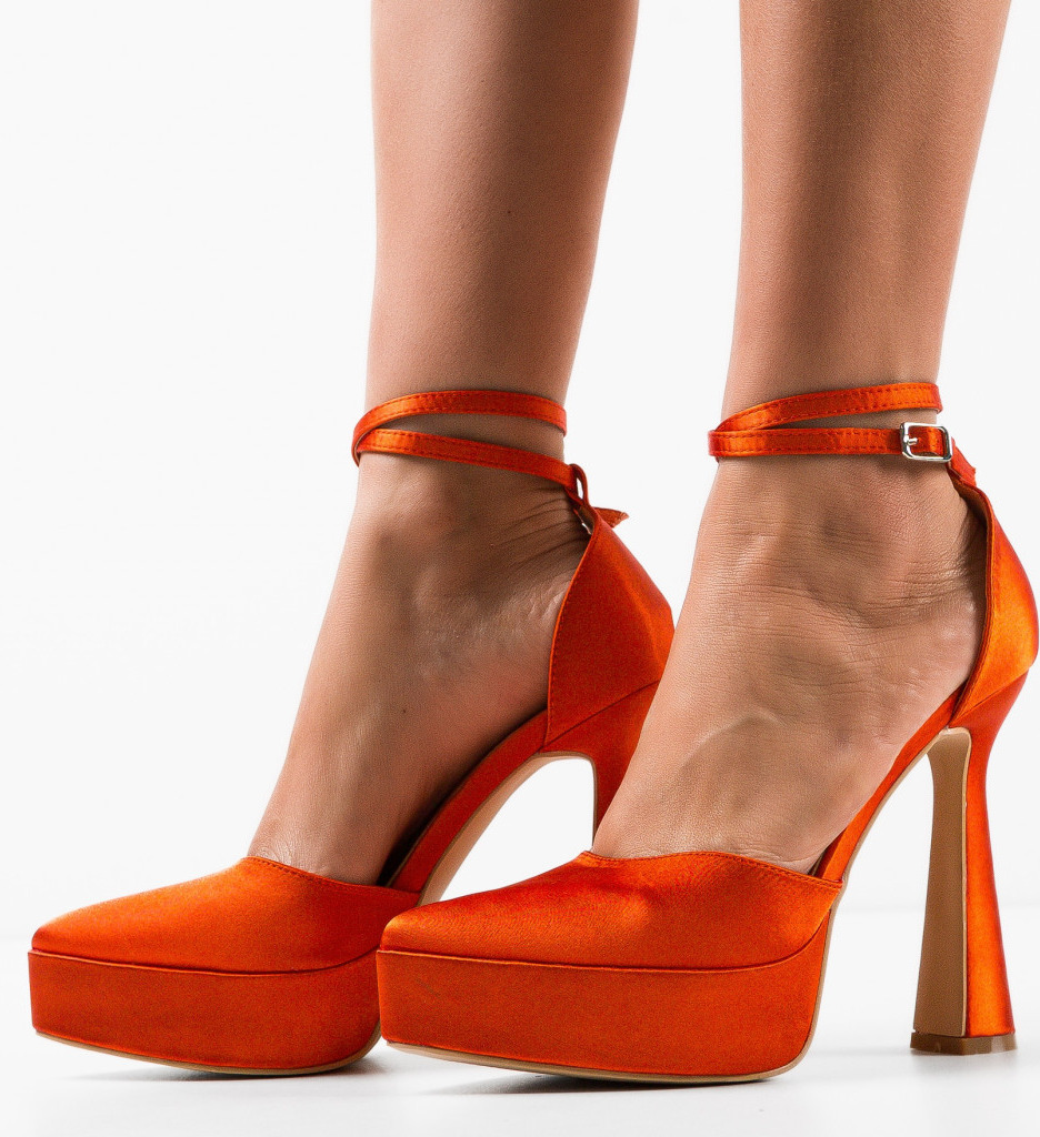 Pantofi Phoebe Portocalii - Eleganță și Stil - imagine 3