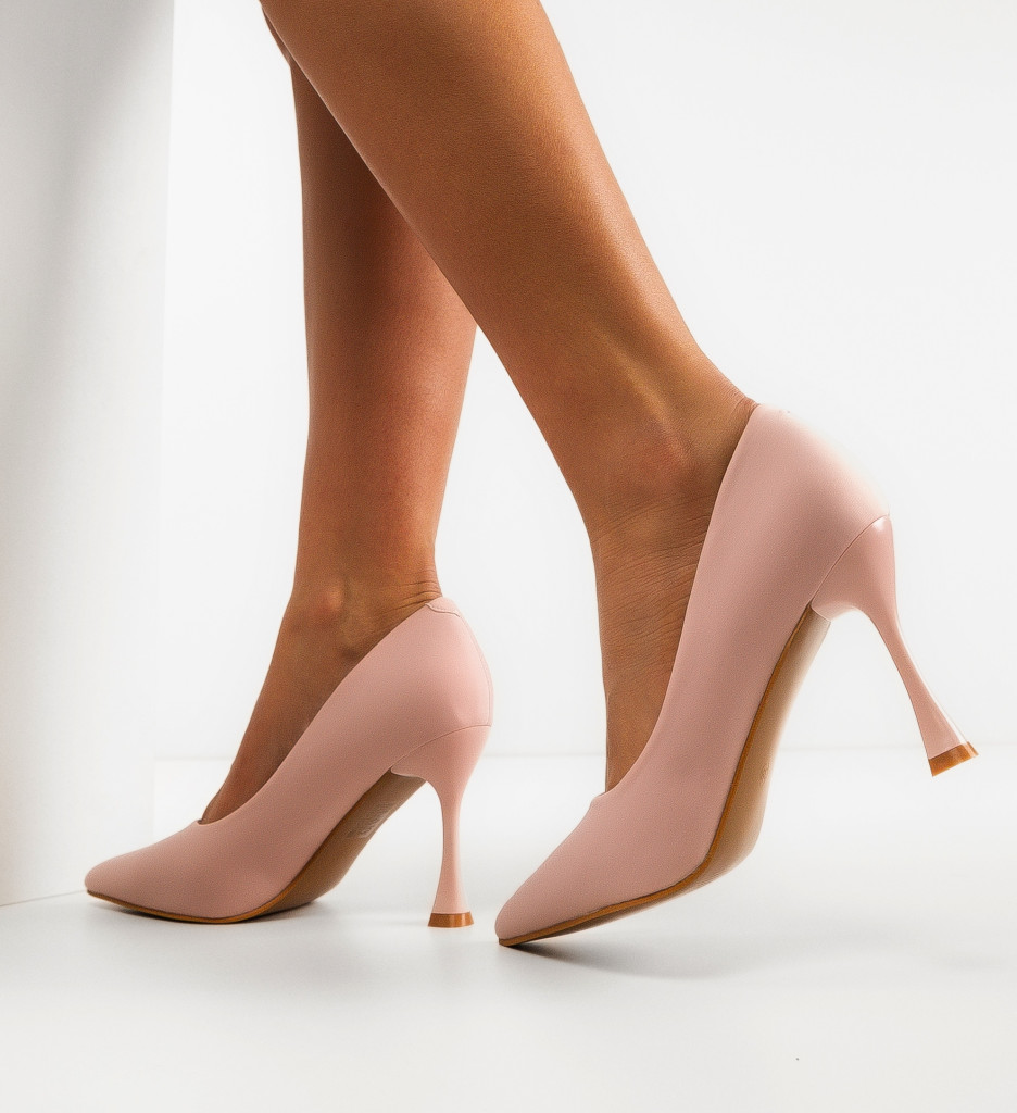 Pantofi Kikora Roz cu Toc - Eleganță și Stil - imagine 2