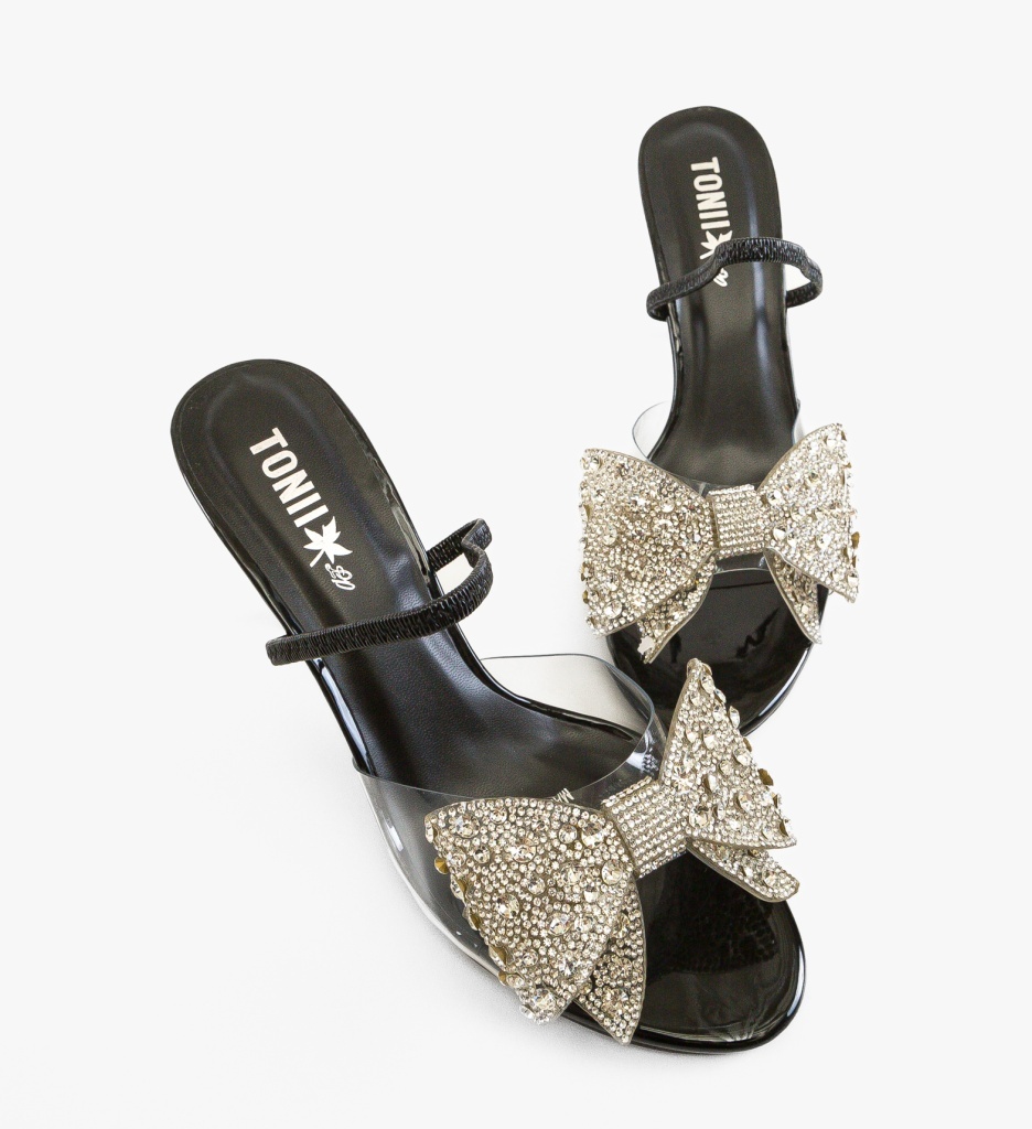 Sandale Dama Hedde Negre Elegante cu Toc - imagine 2