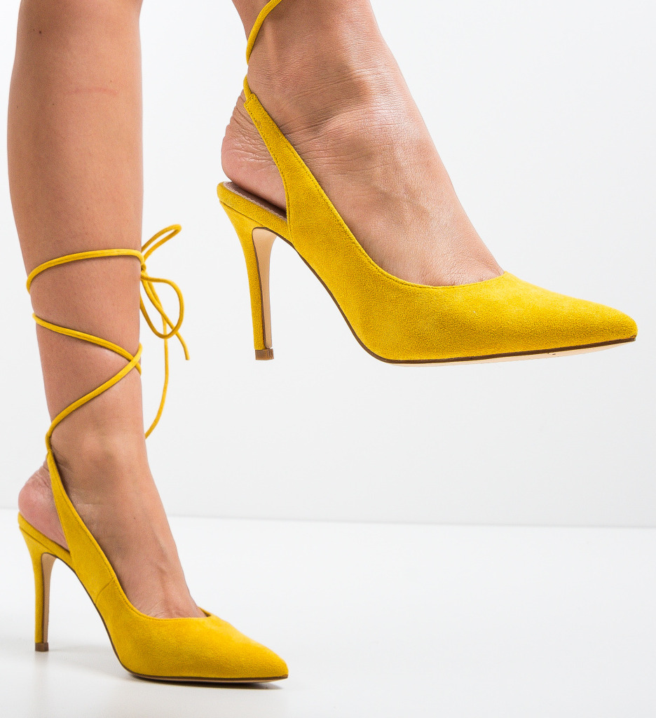 Pantofi Solly Galbeni cu Toc - Eleganță și Stil - imagine 2