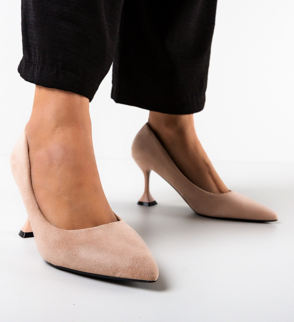 Pantofi cu Toc Rosas Bej - Eleganță și Stil - imagine 3