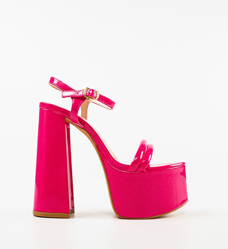 Sandale Toc Yacob Fuchsia | Look Îndrăzneț - imagine 6