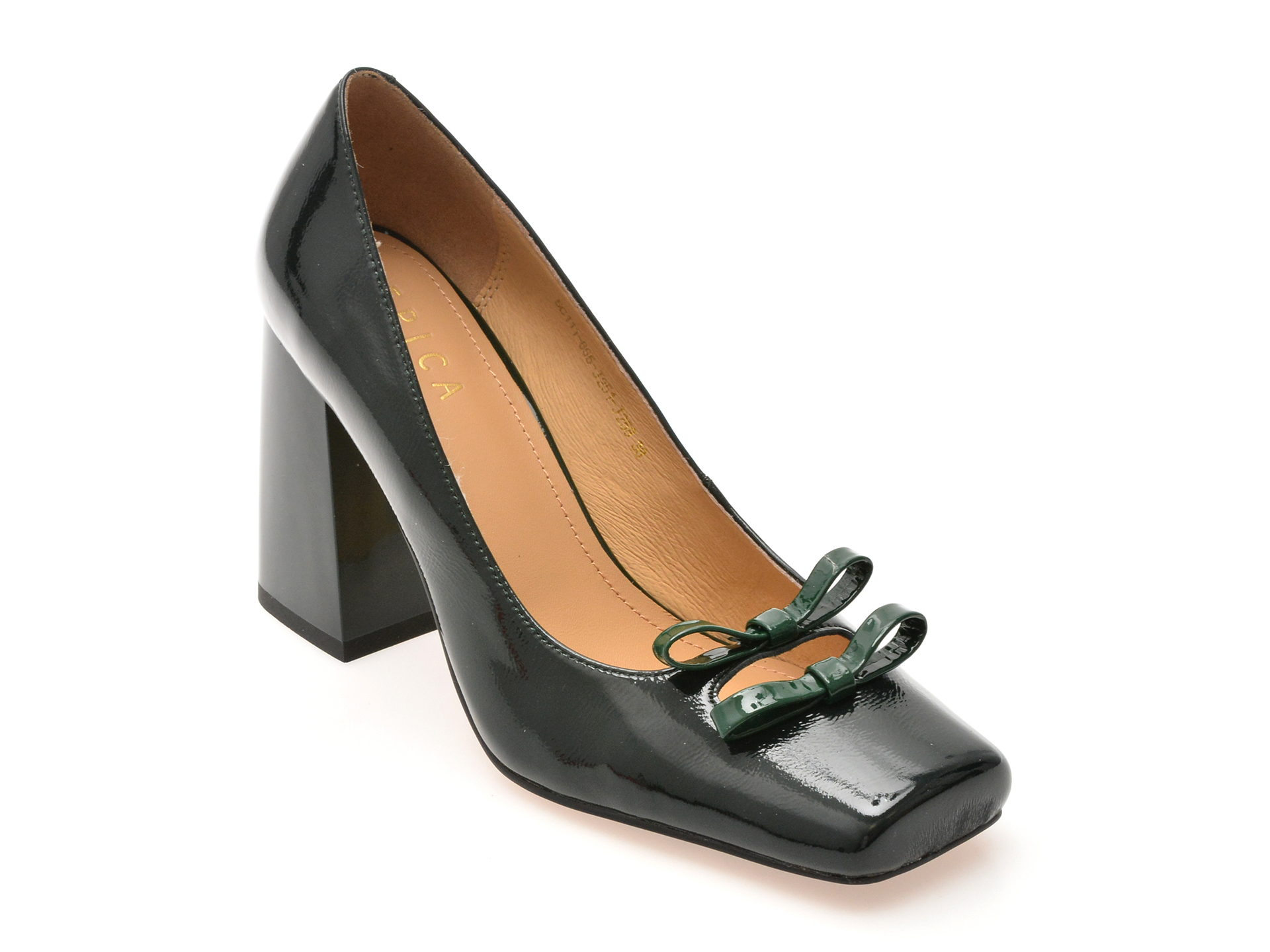 Pantofi Epica Piele Lacuită Verde - Eleganță