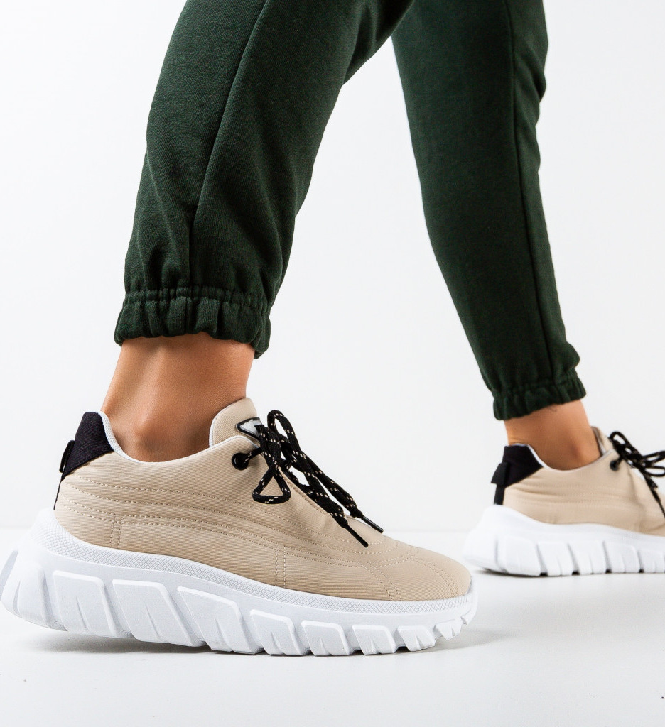Sneakers Dama Aviana Bej - Confort și Stil