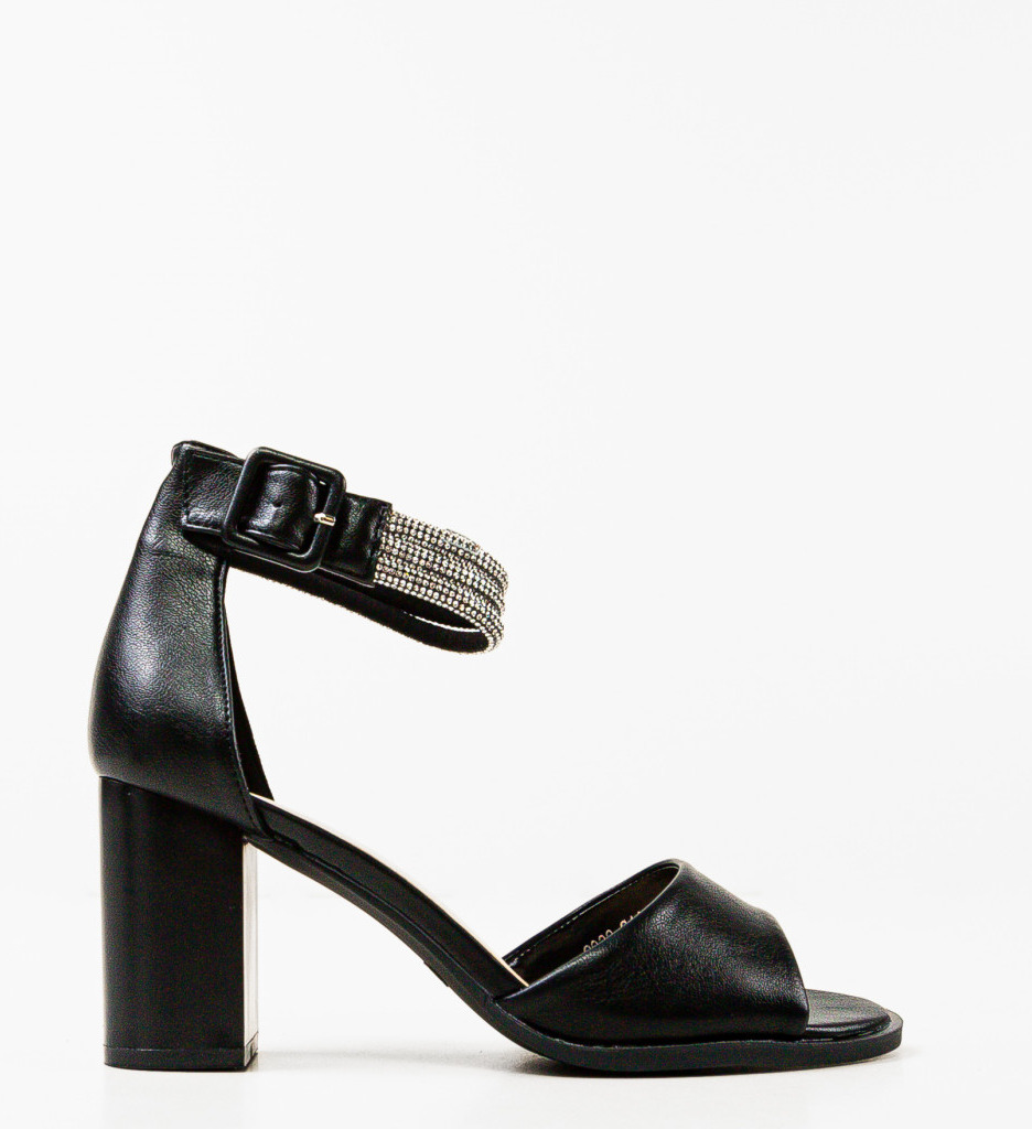 Sandale Dama Germanic Negre cu Toc Elegant - imagine 3