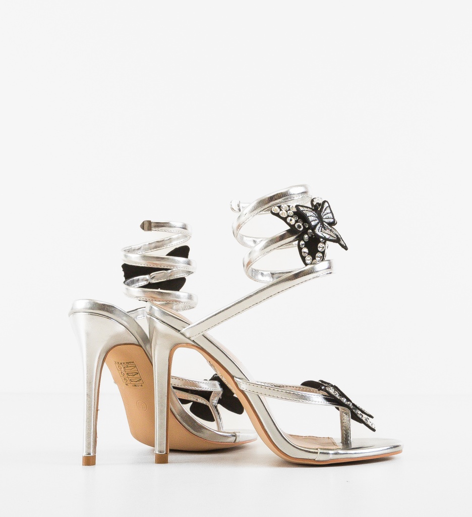 Sandale Ronnette Argintii | Eleganță și Stil - imagine 3