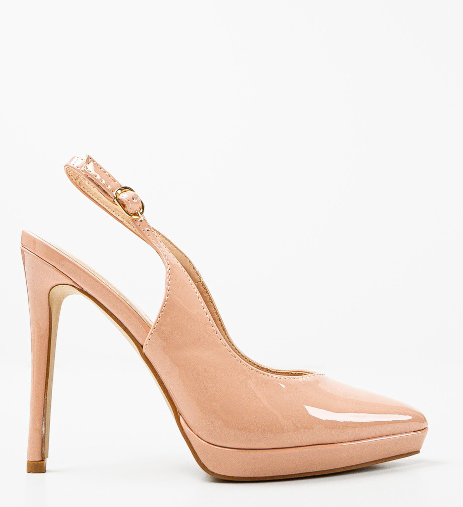 Pantofi Dama Nude cu Toc Eleganți - imagine 5