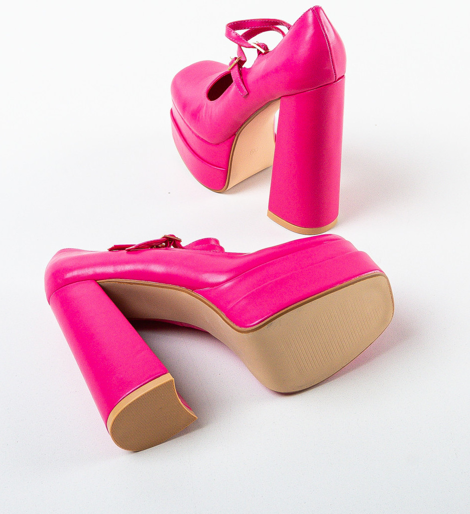 Pantofi dama Maysa Fuchsia cu toc elegant - imagine 7