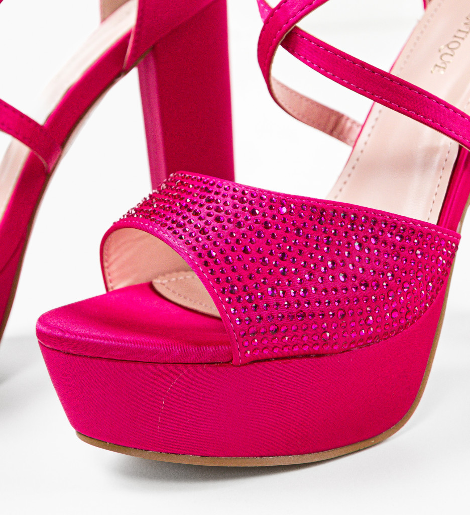 Sandale Parthen Fuchsia cu Toc Elegant - imagine 8