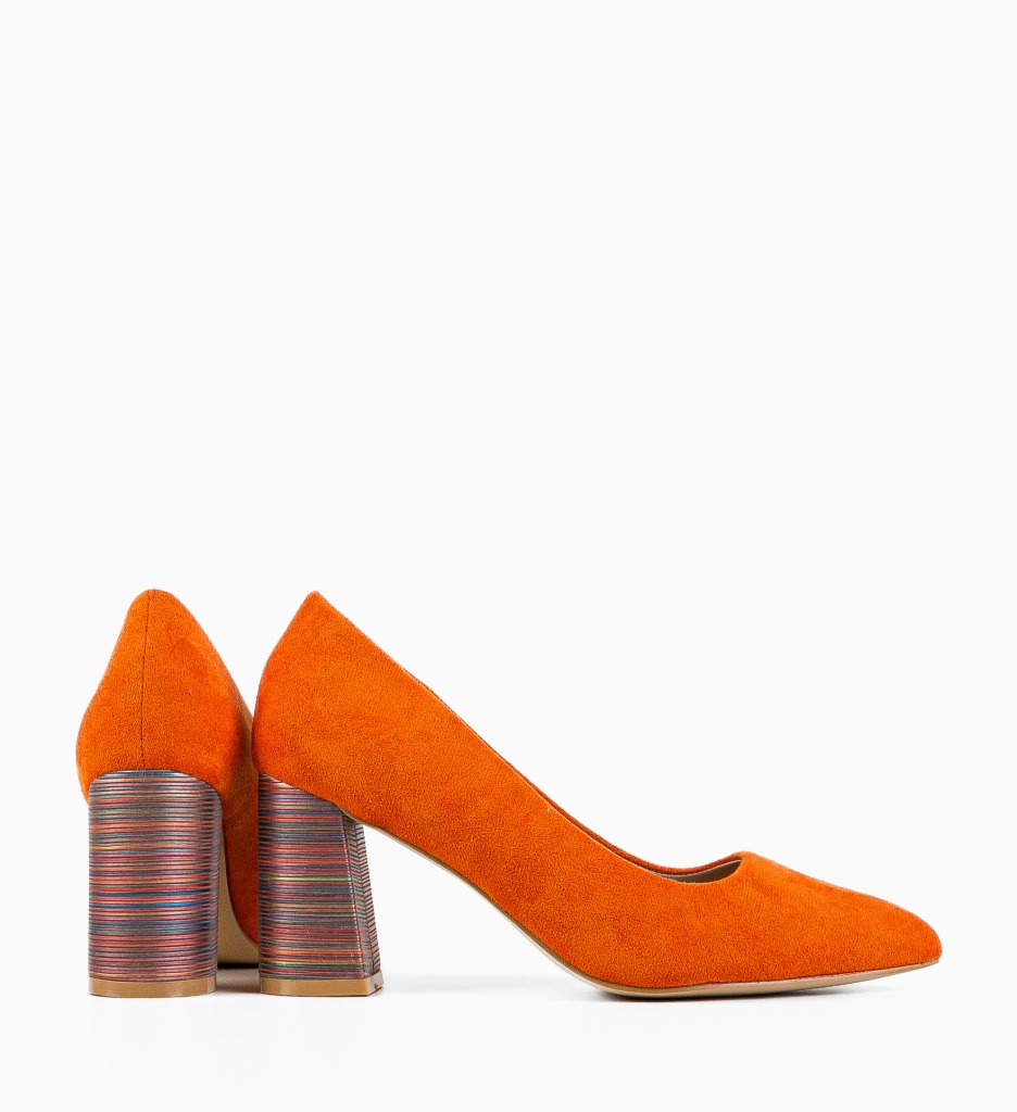 Pantofi cu Toc Ferne Portocalii - Eleganță - imagine 5