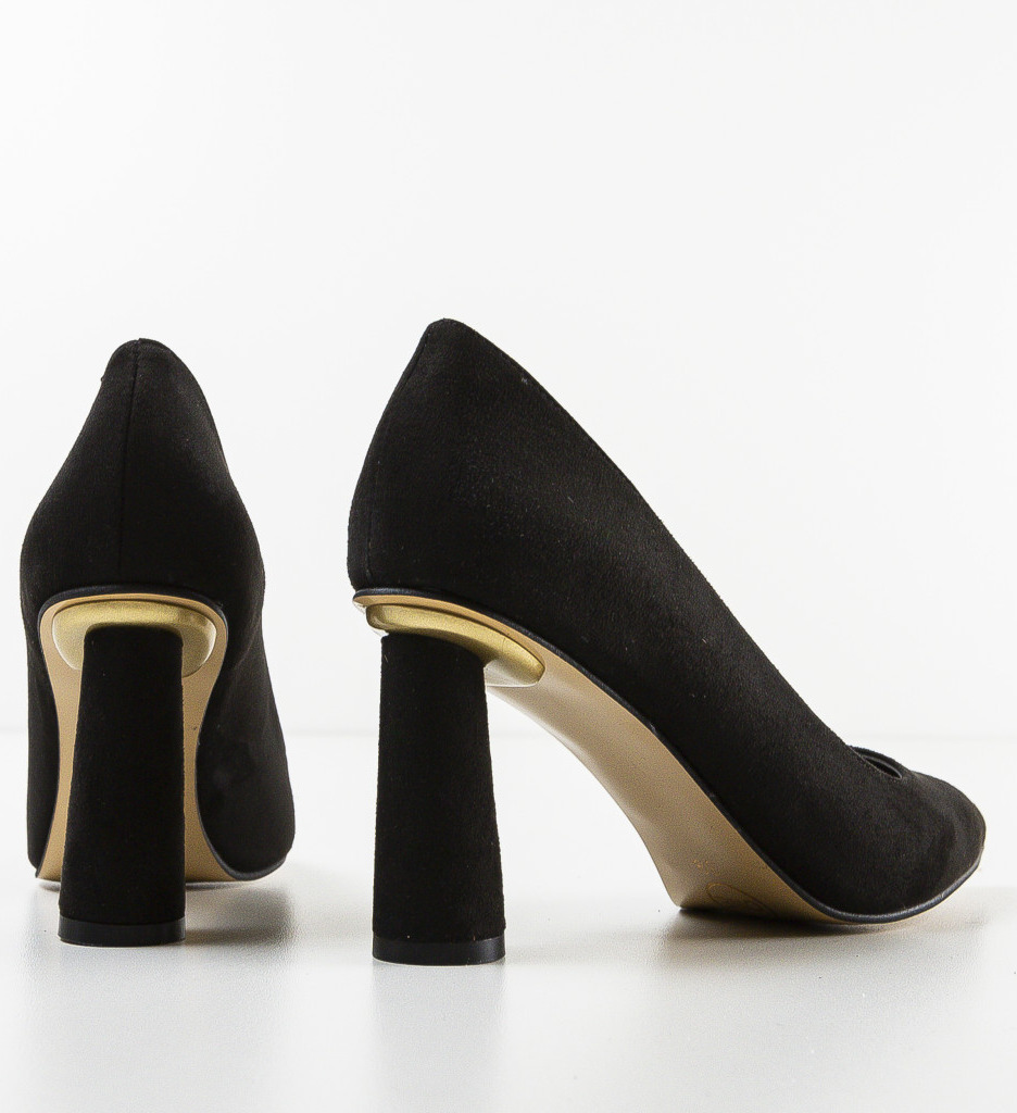 Pantofi Alogolo Negri cu Toc - Eleganță Asigurată - imagine 6