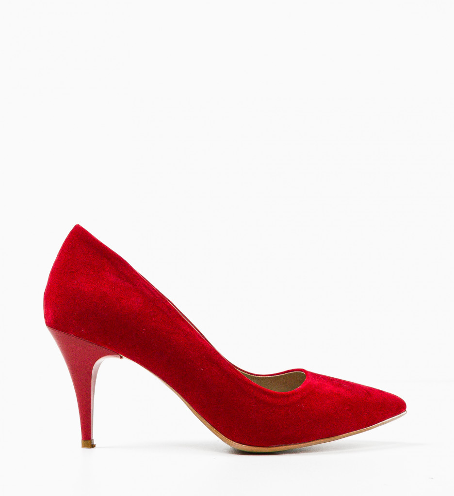 Pantofi dama Jensy Rosii cu toc elegant - imagine 4