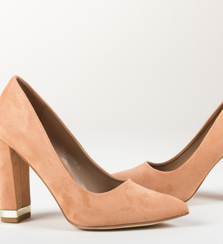 Pantofi Eleganti Bej cu Toc Sofie - imagine 5