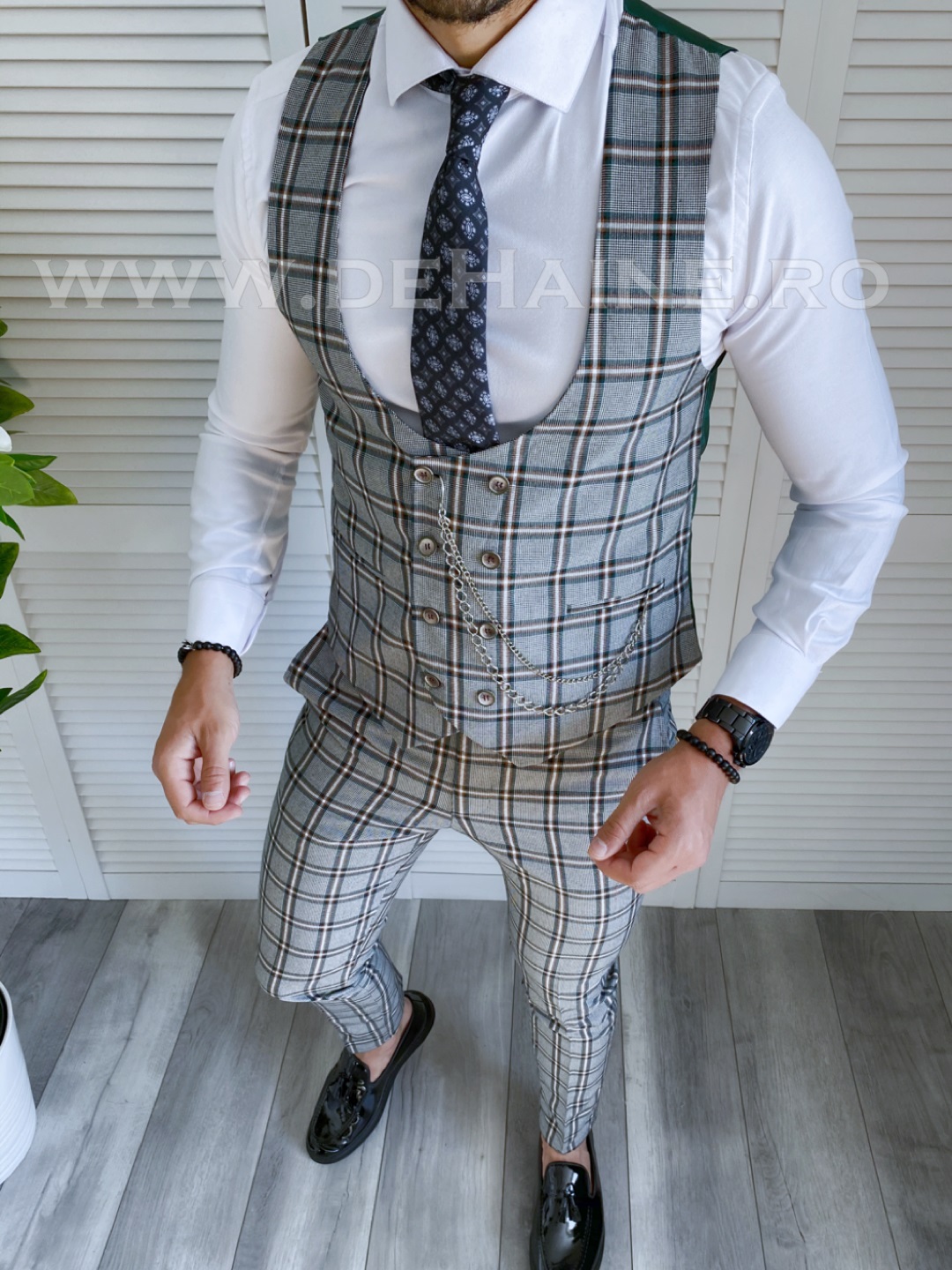 Compleu Barbati Vesta + Pantaloni Elegant Slim Fit